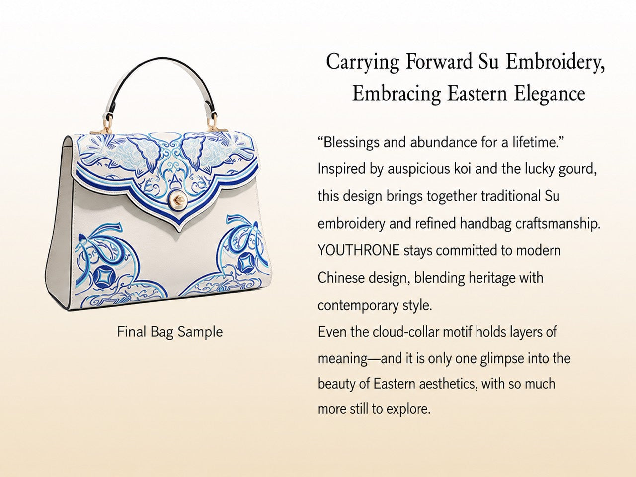 Azure Reverie - B01 fully hand-embroidered Chinese-inspired koi and lucky-gourd craft story