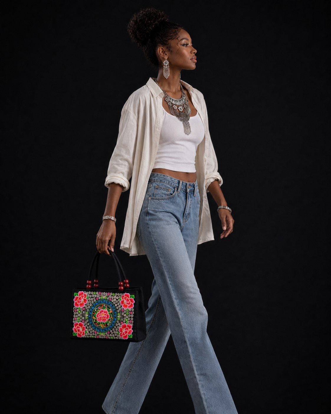 C04 Phoenix Bloom embroidered handbag