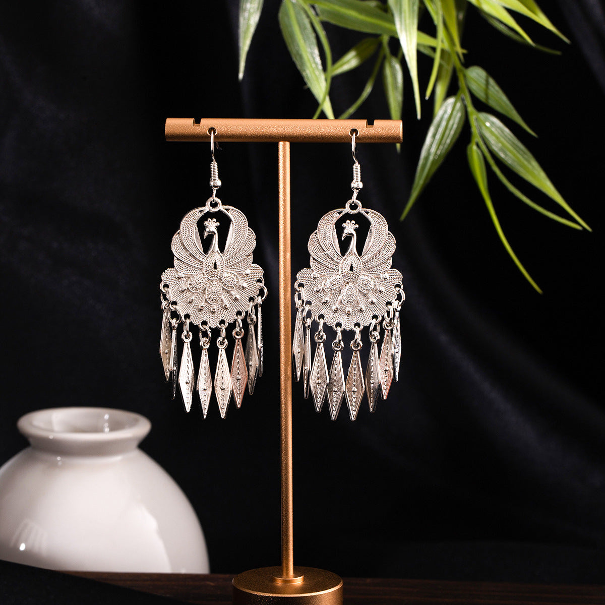 Cloud Heritage Knot-E6204-17 Miao-inspired earrings with Chinese-inspired cultural detail