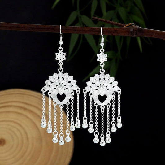 Cloud Memory Bloom-E2640-1 Miao-inspired earrings with Chinese-inspired cultural detail