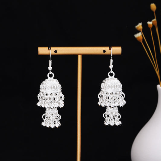 Cloud Mountain Echo-E1072-17 Miao-inspired earrings with Chinese-inspired cultural detail