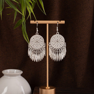 Cloud Rain Pearl-E4063-2 Miao-inspired earrings with Chinese-inspired cultural detail