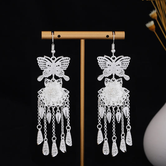 Cloud Willow Charm-E7262 Miao-inspired earrings with Chinese-inspired cultural detail