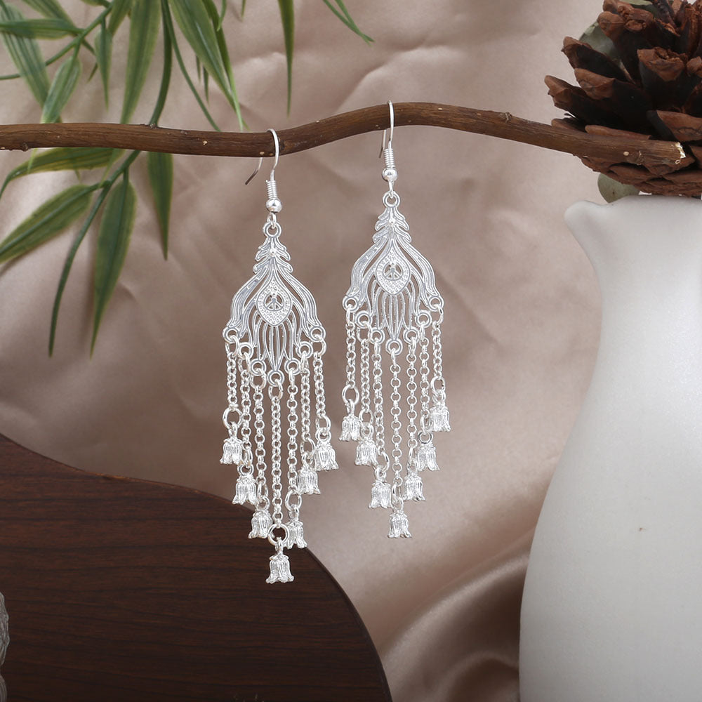 Garden Memory Bloom-E1663-3 Miao-inspired earrings with Chinese-inspired cultural detail