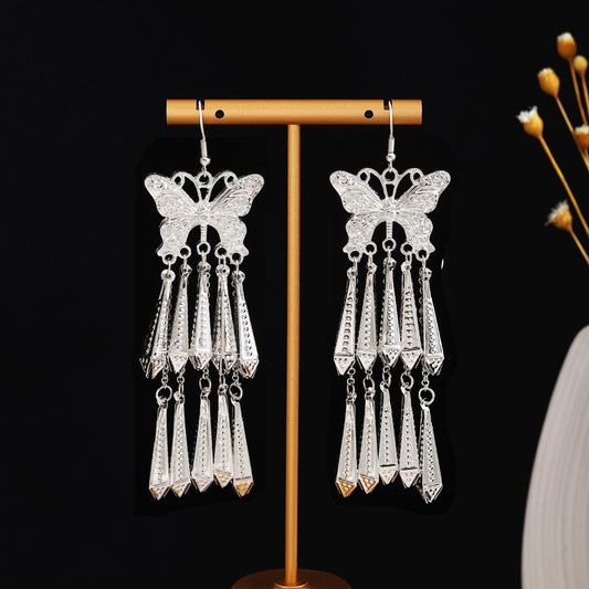 Hearth Courtyard Bloom-E6100-15 Miao-inspired earrings with Chinese-inspired cultural detail