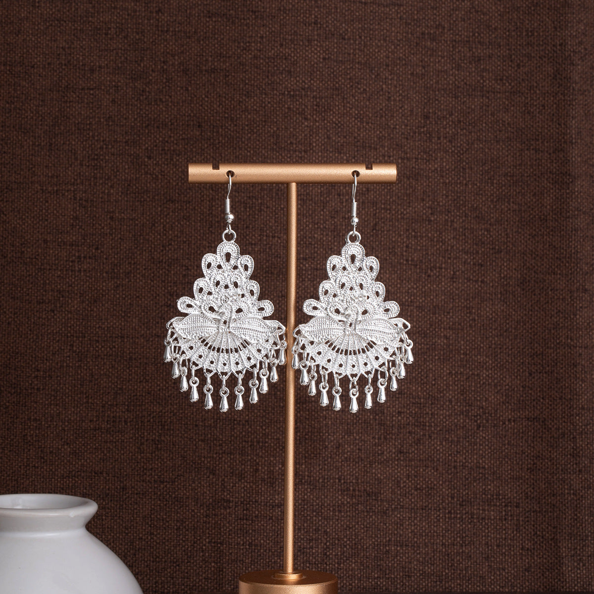 Lantern Family Lantern-E4514-4 Miao-inspired earrings with Chinese-inspired cultural detail