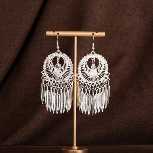 Moonlit Family Lantern-E4718 Miao-inspired earrings with Chinese-inspired cultural detail