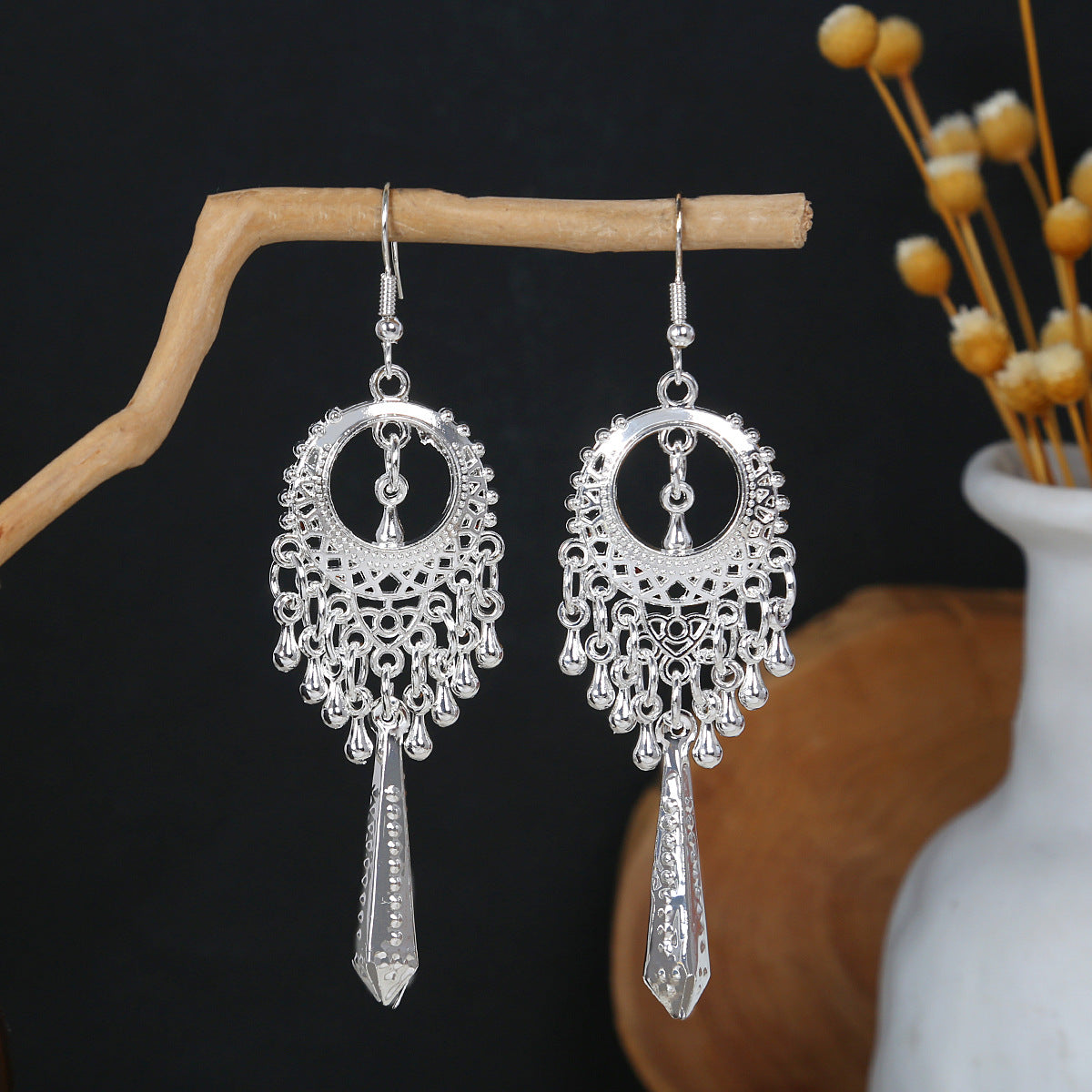 River Phoenix Whisper-E3524 Miao-inspired earrings with Chinese-inspired cultural detail