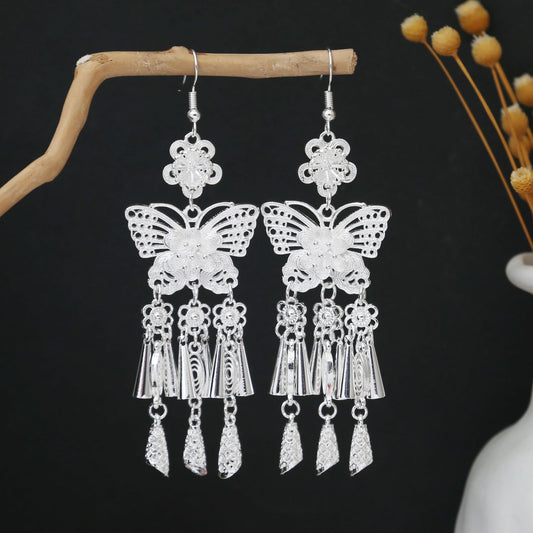 River Silk Road-E8015 Miao-inspired earrings with Chinese-inspired cultural detail